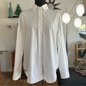 Everlane Classic White Oxford Button Down Long Sleeve  Collared 100% Cotton SZ 2